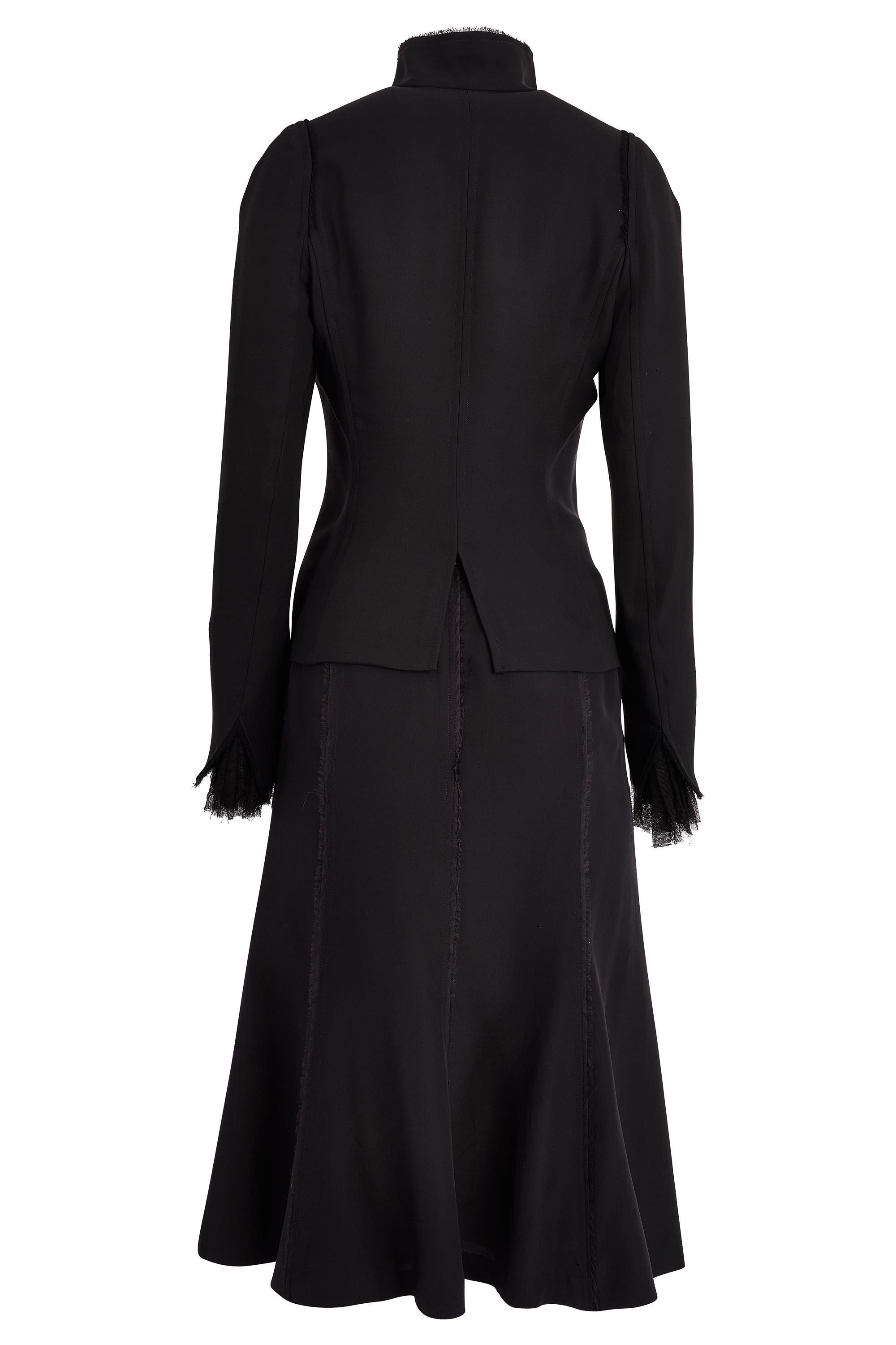 Noir Yves Saint Laurent Rive Gauche by Tom Ford A/W 2002 Black Silk Scarf Co-ord en vente