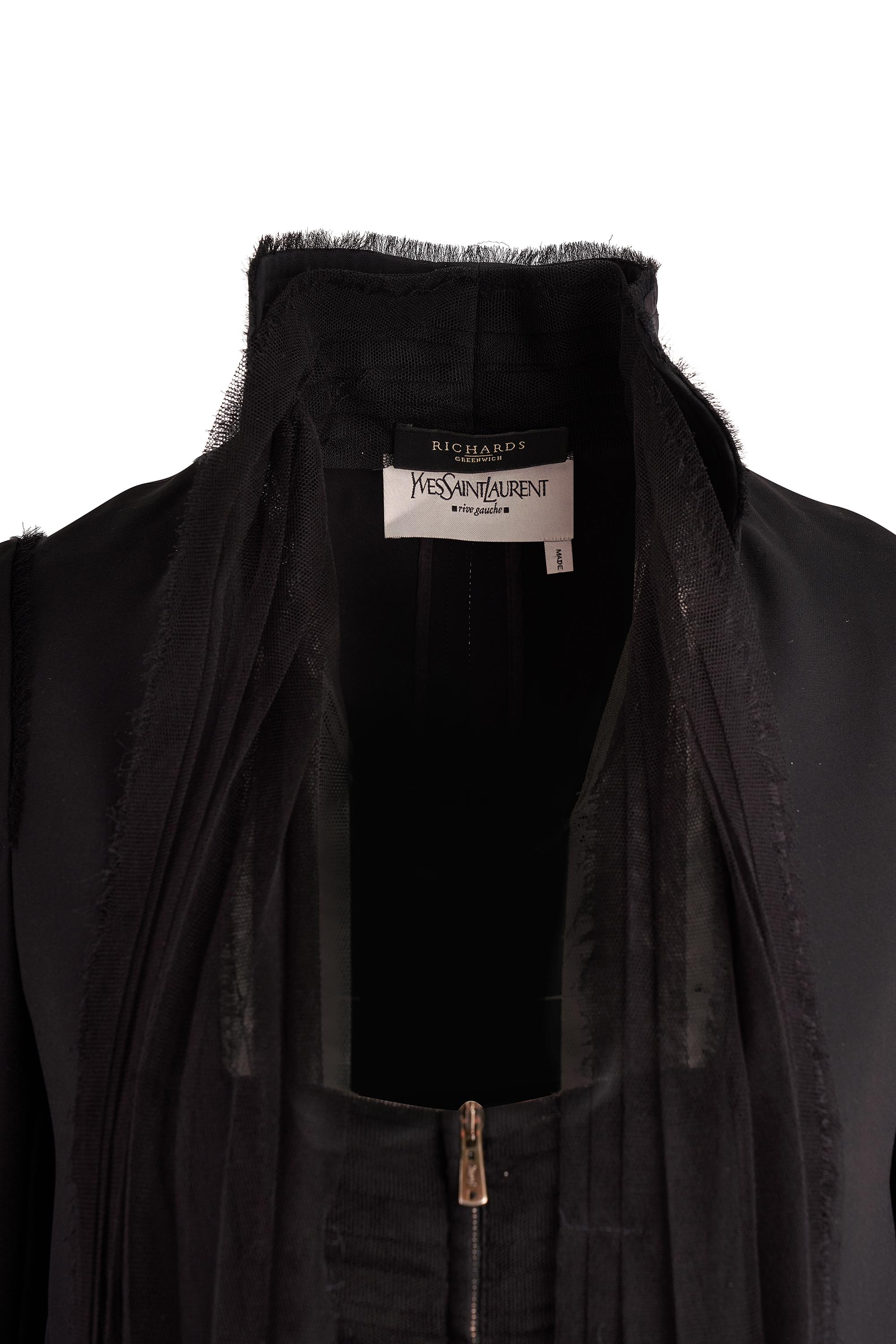 Yves Saint Laurent Rive Gauche by Tom Ford A/W 2002 Black Silk Scarf Co-ord en vente 1