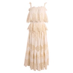 Vintage Dolce & Gabbana S/S 2011 Gonna di pizzo bianco Co ord Set