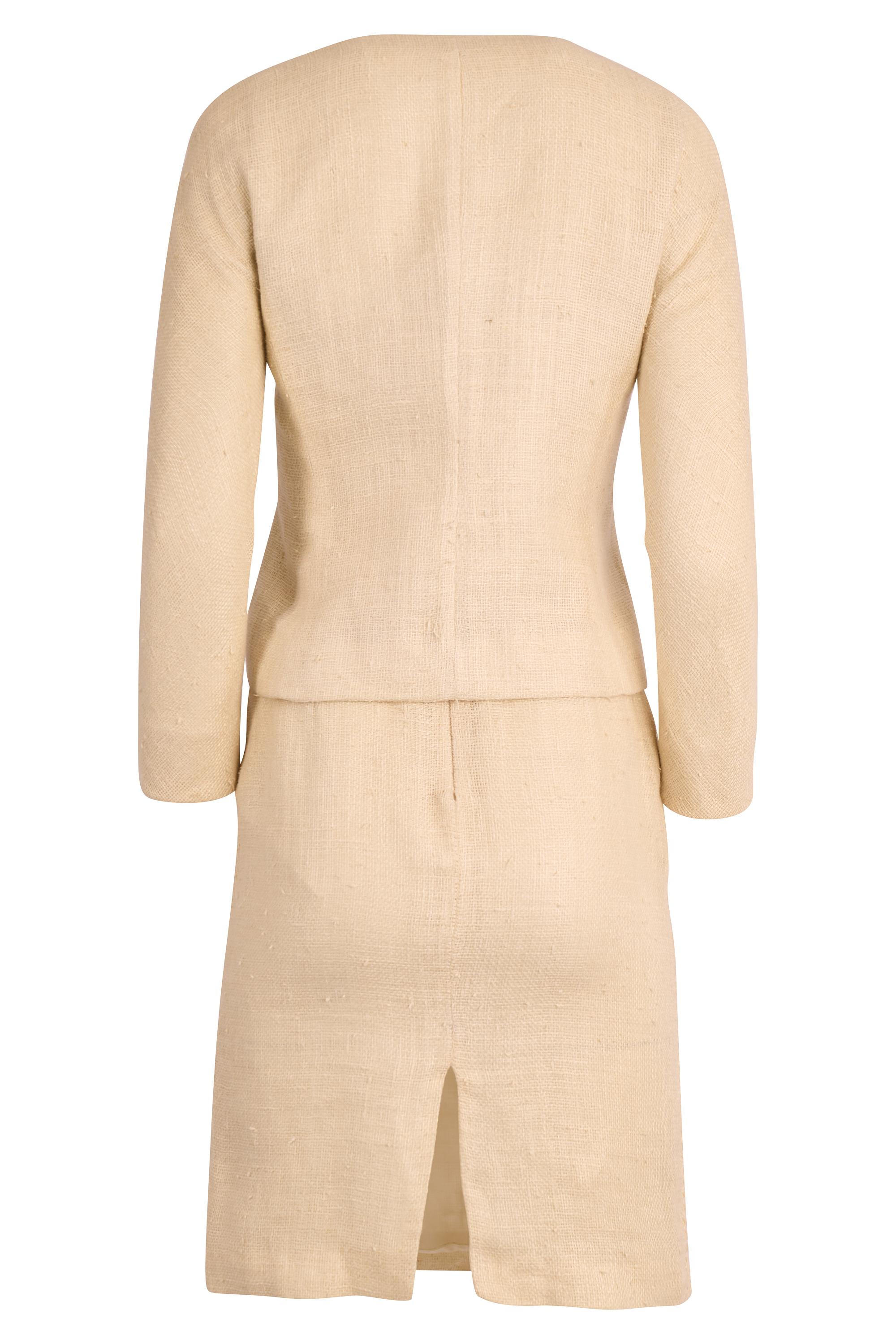 Beige Vintage Gianni Versace anni '80 in lino panna, tre pezzi, set da cucina in vendita