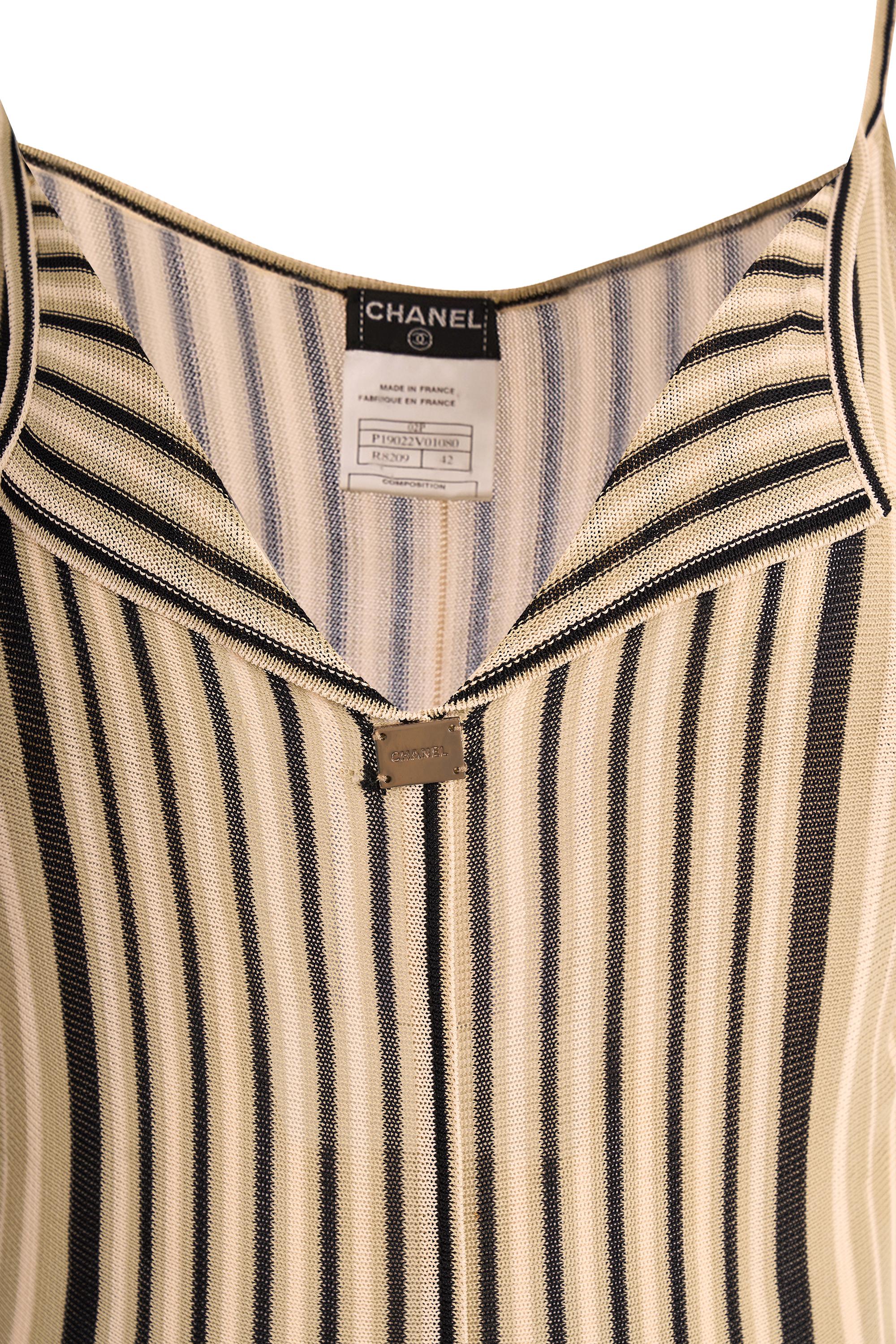 Canotta a righe Chanel vintage degli anni 2000 In condizioni ottime in vendita a London, GB