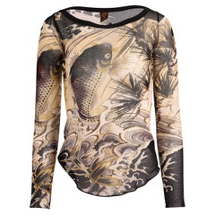 Vintage Jean Paul Gaultier 1990’s Koi Fish Printed Mesh Top
