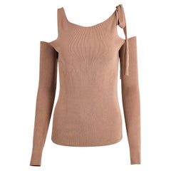 Vintage Gucci By Tom Ford Beige Open Shoulder Top