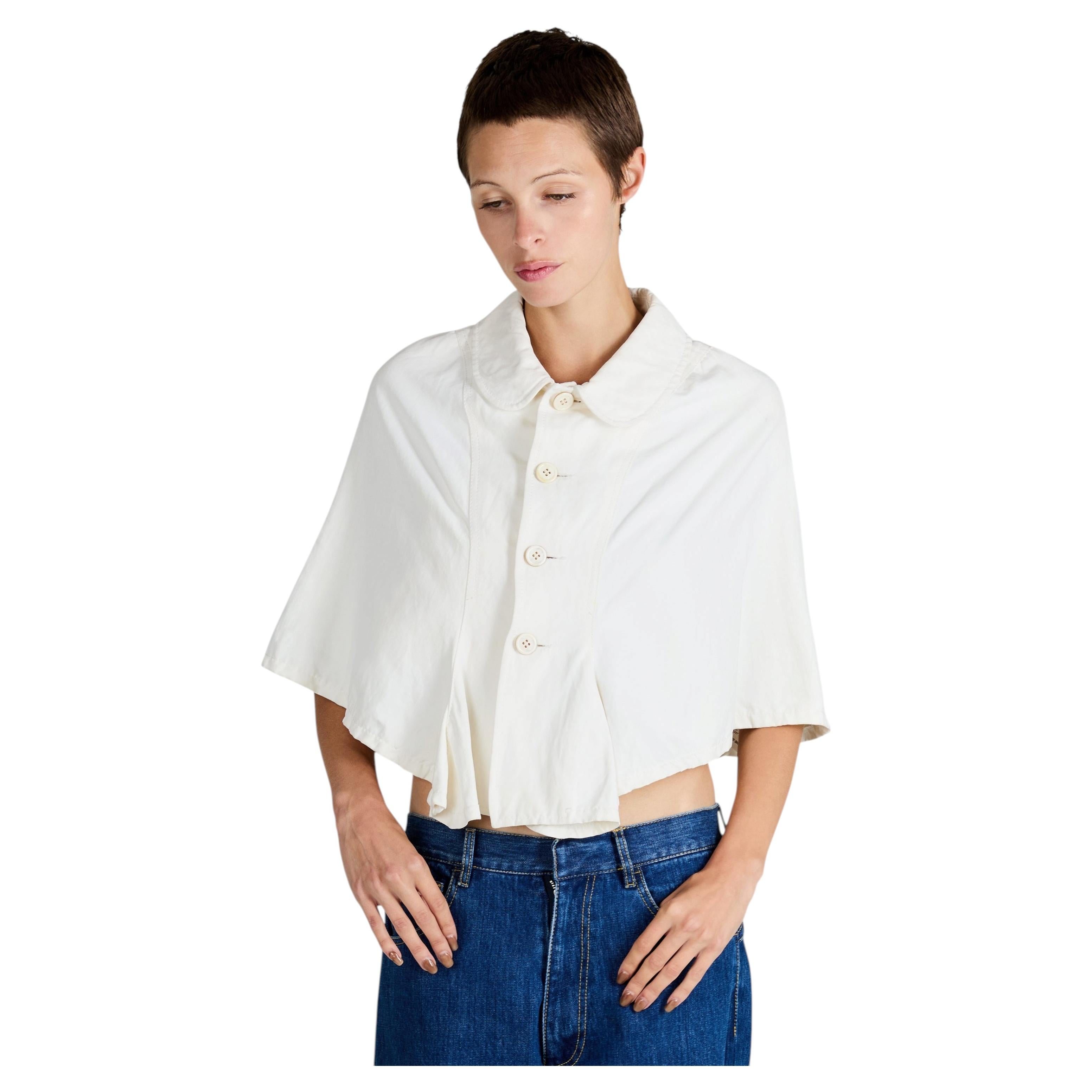 Vintage 2000's Comme Des Garçons White Cape For Sale
