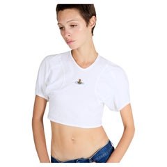 Vivienne Westwood 2000's White Orb Cropped T-shirt