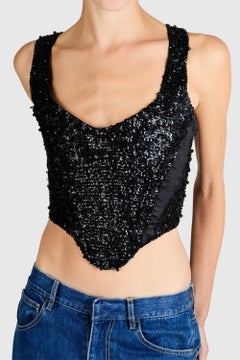 Vintage Helen Storrey Black Beaded Corset