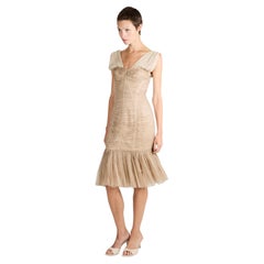 Vintage 2000's Escada Champagne Silk Crepe Dress