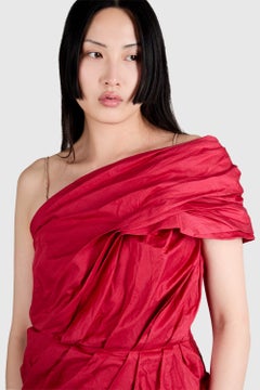 Vintage Lanvin S/S 2010 Red Asymetrical Mini Dress