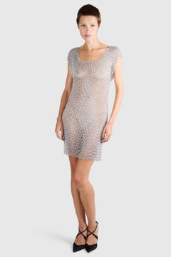 Vintage Chainmail Silver Mini Dress