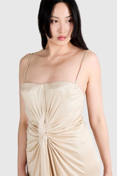 Vintage Christian Dior Resort 2007 Ecru Silk Jersey Dress