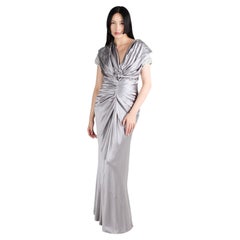 Vintage Christian Dior S/S 2008 Grey Satin Beaded Gown