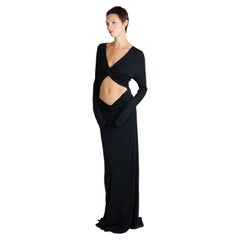 Abito vintage autunno/inverno 2002 nero con cut-out