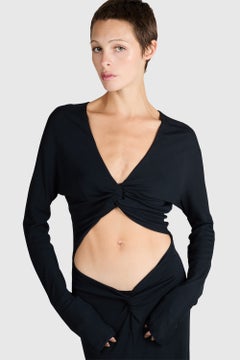 Abito vintage autunno/inverno 2002 nero con cut-out