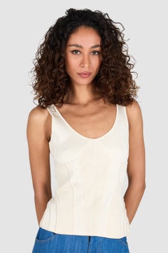 Top a corsetto color avorio di Alexander McQueen