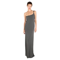 Vintage Gucci 1998 Khaki Green One Shoulder Gown