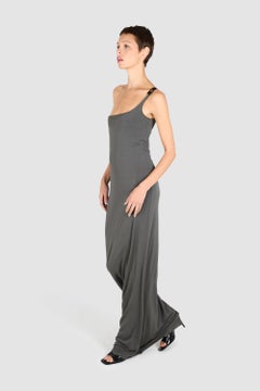 Vintage Gucci 1998 Khaki Green One Shoulder Gown