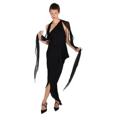 Vintage 1970's Halston black Silk Dress