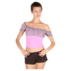 Vintage 2000's Versace Jeans Couture Pink Off Shoulder Top