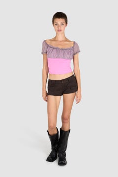 Vintage 2000's Versace Jeans Couture Pink Off Shoulder Top