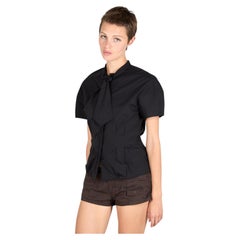Yves Saint Laurent S/S 2006 Black Tie Up Neck Blouse