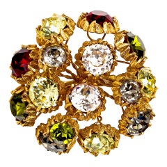 Retro Stunning Oversize Austrian Crystal Brooch