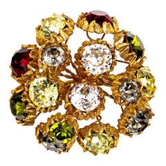 Stunning Oversize Austrian Crystal Brooch 4