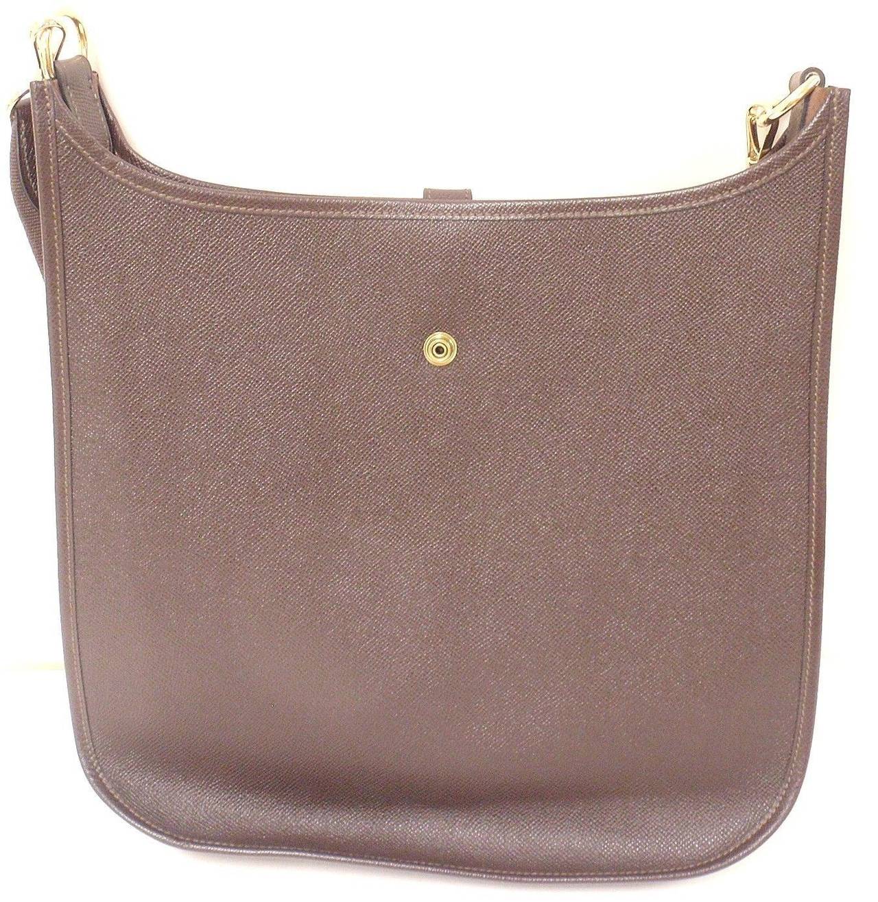 HERMES Evelyne GM Brown Epsom Leather GHW Shoulder Bag, 2001 1
