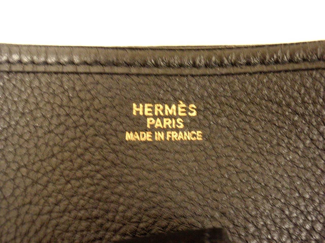HERMES Evelyne GM Black Clemence Leather GHW Shoulder Bag, 2003 3