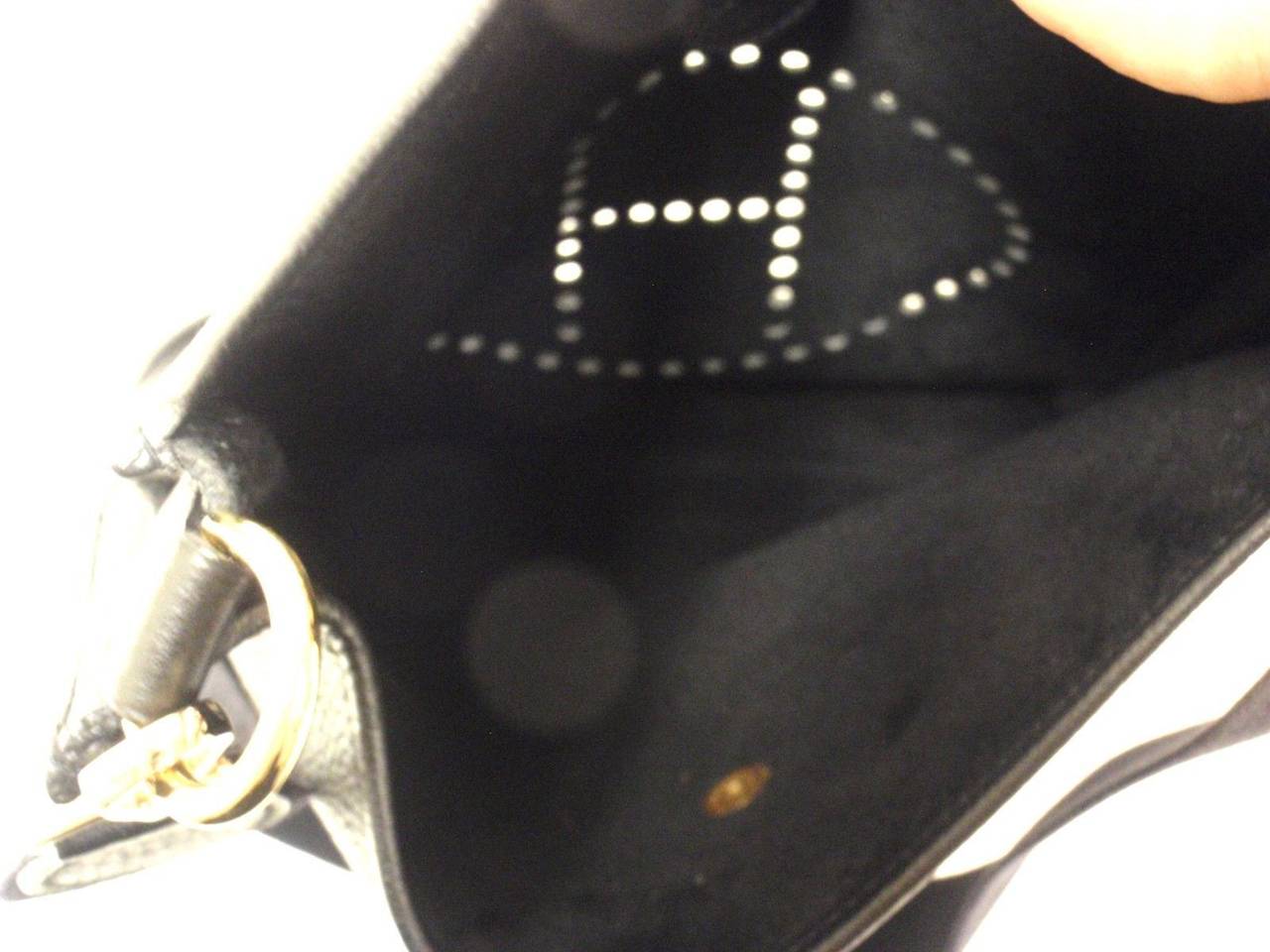 HERMES Evelyne GM Black Clemence Leather GHW Shoulder Bag, 2003 ...  