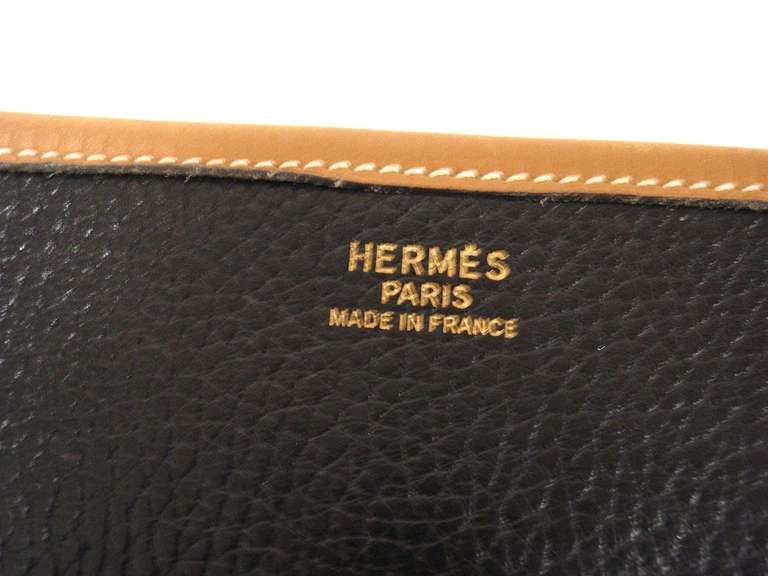 Hermes Evelyne GM two-tone black Clemence Barenia leather GHW shoulder bag, 1989 3