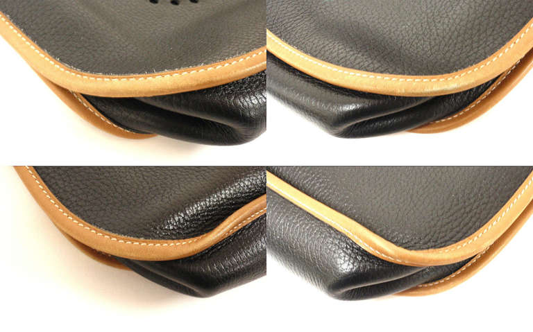 Hermes Evelyne GM two-tone black Clemence Barenia leather GHW shoulder bag, 1989 5