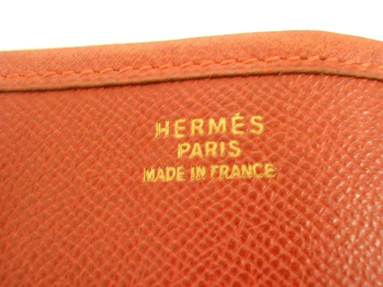 Hermes Evelyne GM rote GHW-Umhängetasche aus Epsom-Leder, 1994 im Angebot 4