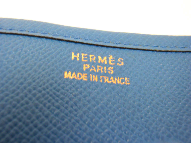 Women's or Men's Hermes Evelyne GM electric blue Epsom leather GHW shoulder bag, 2000