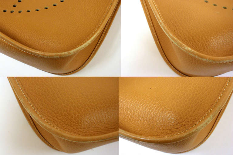 Hermes Evelyne GM gold Clemence leather GHW shoulder bag, 1997 In Excellent Condition For Sale In Holland, PA