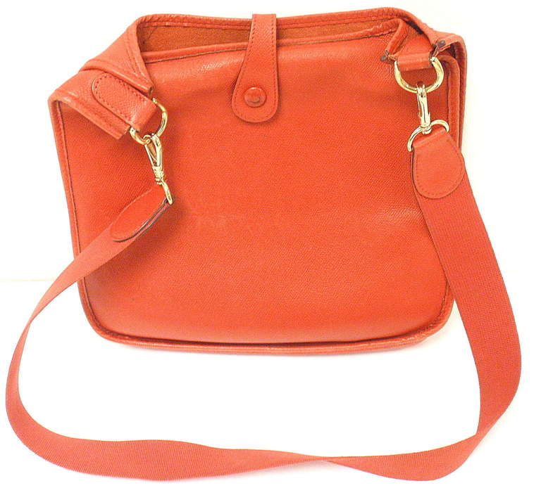 Red Hermes Evelyne PM red Epsom leather GHW shoulder bag, 2004, OK condition