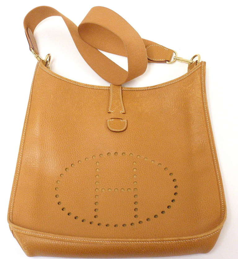 Hermes Evelyne GM gold Clemence leather GHW shoulder bag, 1998
