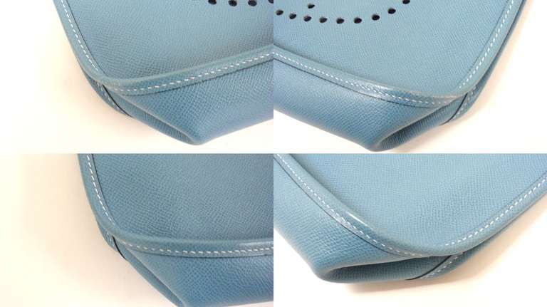 Women's or Men's Hermes Evelyne GM blue jean Epsom leather GHW bag, 1998 short strap