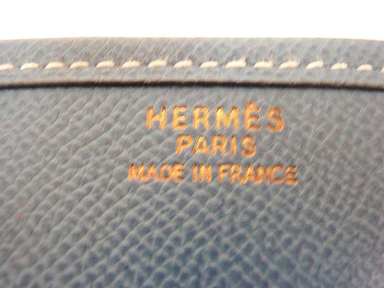 Hermes Evelyne GM blue jean Epsom leather GHW bag, 1998 short strap 1
