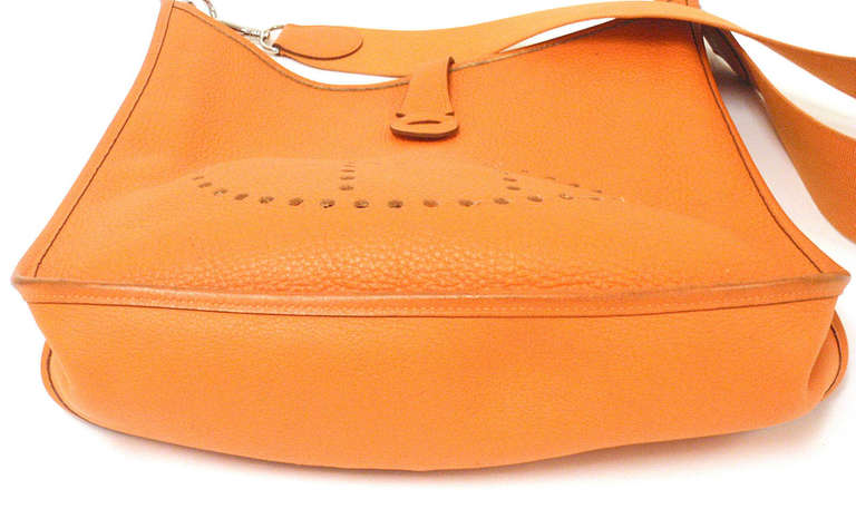 Hermes Evelyne GM orange Clemence leather SHW shoulder bag, 2002 1