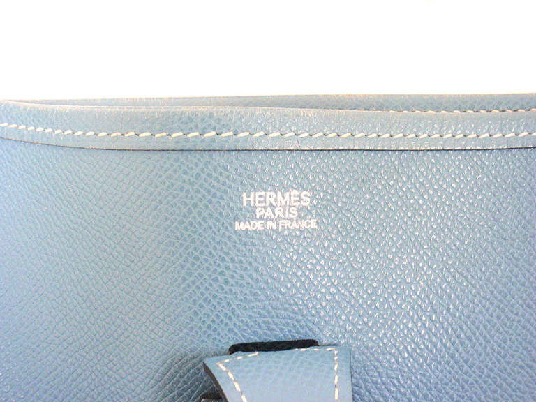 Hermes Evelyne PM blue jean Epsom leather SHW shoulder bag, 2005 1