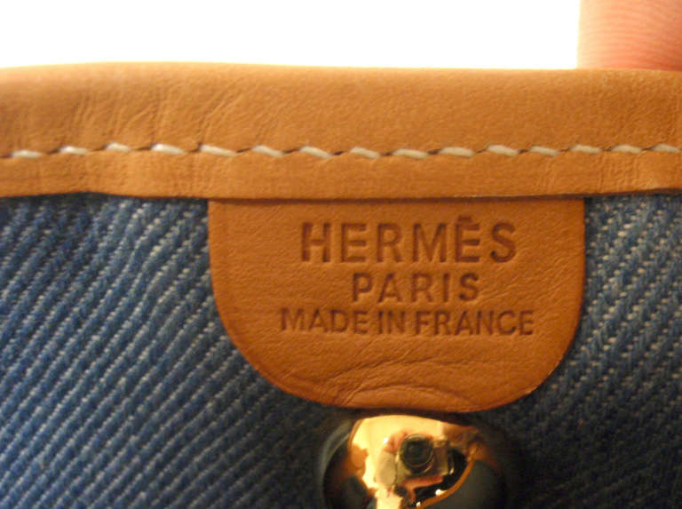 Hermes Vespa PM camel leather Denim Toile shoulder bag, 1996 4