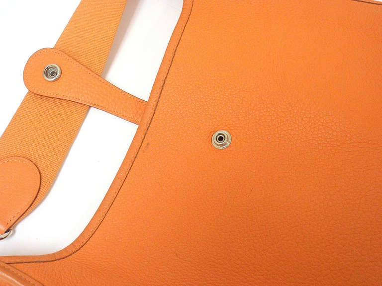 Hermes Evelyne GM orange Clemence leather SHW shoulder bag, 2002 3