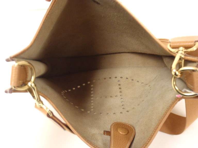 Hermes Evelyne GM natural Gold Ardennes leather GHW shoulder bag ...  