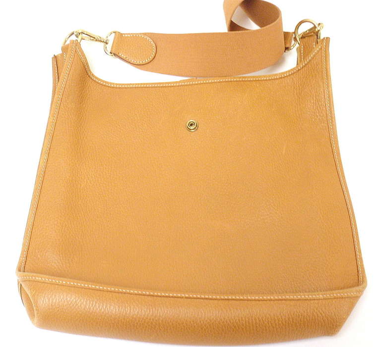 Gold Hermes Evelyne GM gold Clemence leather GHW shoulder bag, 1998 For Sale