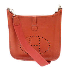 Hermes Evelyne GM red Vache Liegee leather SHW shoulder bag, 2002