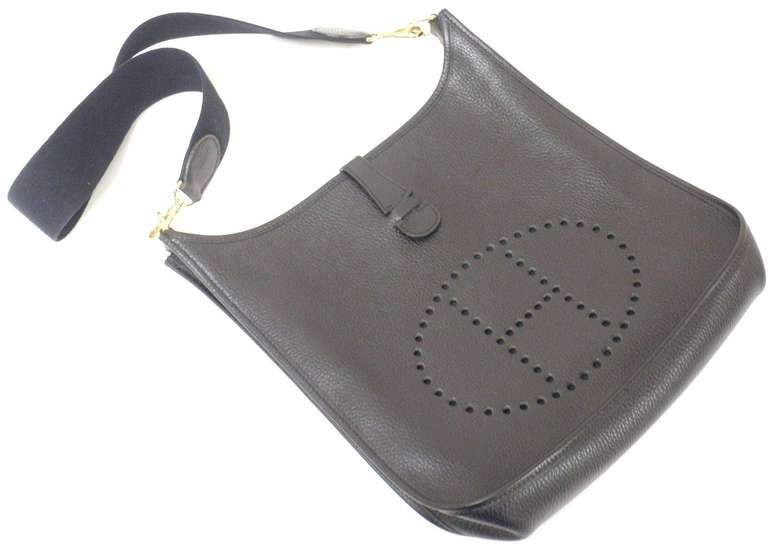 Women's Hermes Evelyne GM Black Clemence Leather GHW Shoulder Bag, 2004