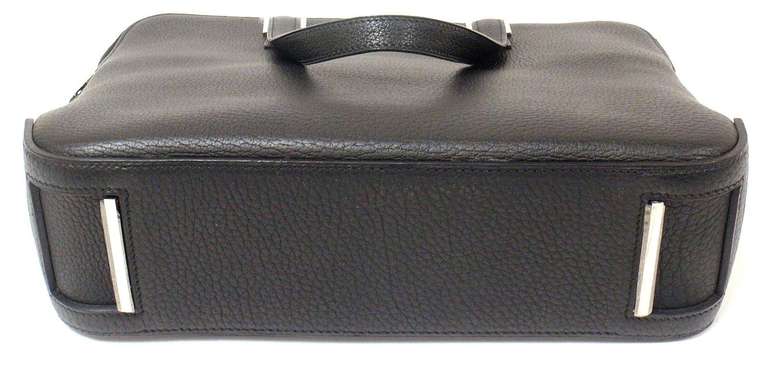 HERMES Escapade Black Chevre Leather Palladium Hardware Handbag In Excellent Condition For Sale In Holland, PA