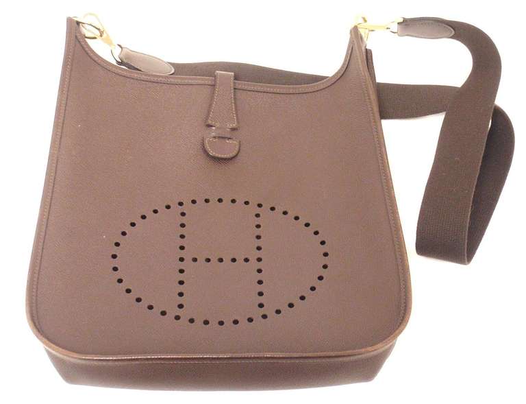Hermes Evelyne PM Brown Epsom Leather GHW Shoulder Bag, 2004 1