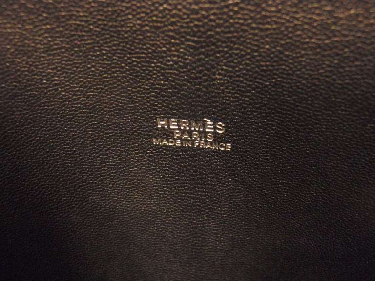 HERMES Escapade Black Chevre Leather Palladium Hardware Handbag For Sale 2