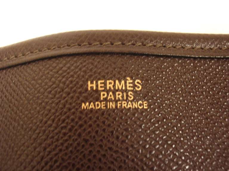 Hermes Evelyne PM Brown Epsom Leather GHW Shoulder Bag, 2004 2